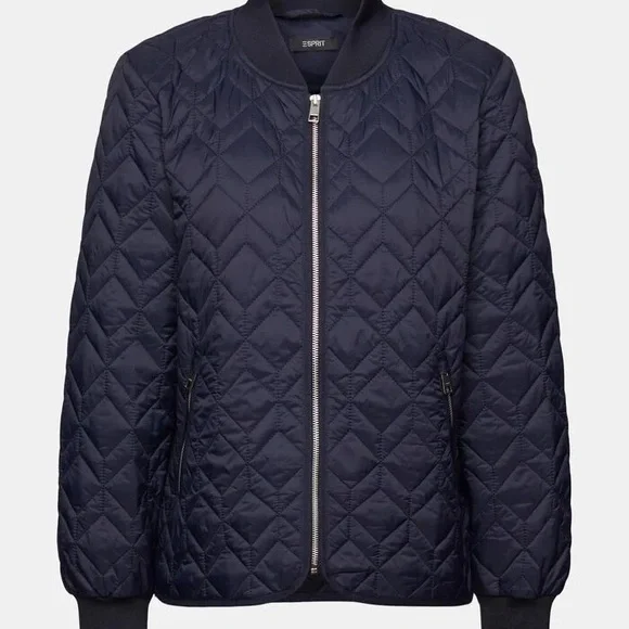 Esprit Blue Bomber Jacket with Quilted Design - Picture 2 of 9